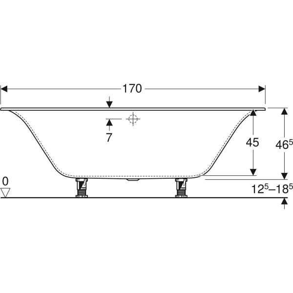 Wanna prostokątna GEBERIT SOANA SLIM Duo 170x75cm, biała 554.003.01.1