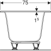Wanna prostokątna GEBERIT SOANA SLIM Duo 170x75cm, biała 554.003.01.1