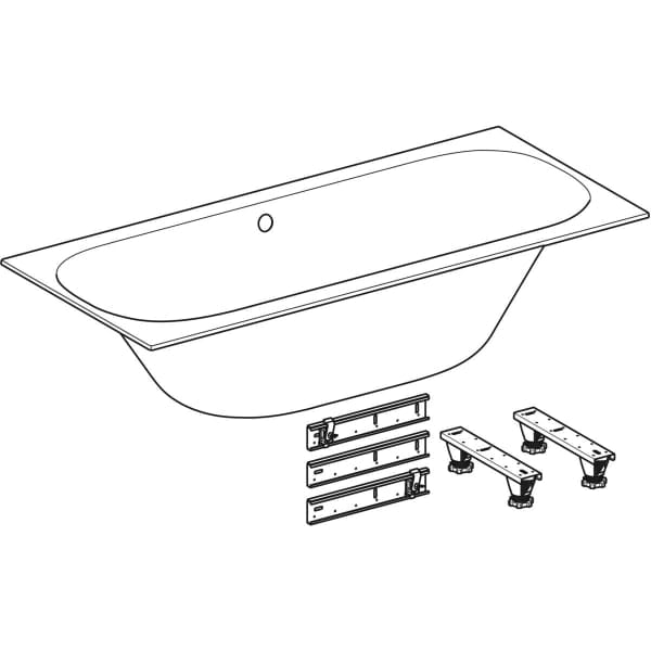 Wanna prostokątna GEBERIT SOANA SLIM Duo 170x75cm, biała 554.003.01.1