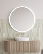 Lustro HOZZE PERLE 80cm oświetlenie LED, z włącznikiem i matą grzewczą, czarny mat 500-012