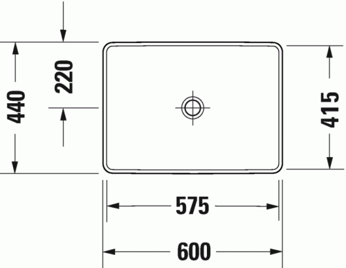 Umywalka wpuszczana DURAVIT D-NEO 60x44cm, bez przelewu, biały 0358600079