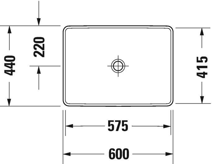 Umywalka wpuszczana DURAVIT D-NEO 60x44cm, bez przelewu, biały 0358600079
