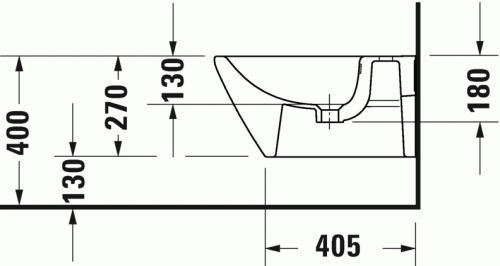 Bidet wiszący DURAVIT D-NEO 54x36cm, biały 2295150000