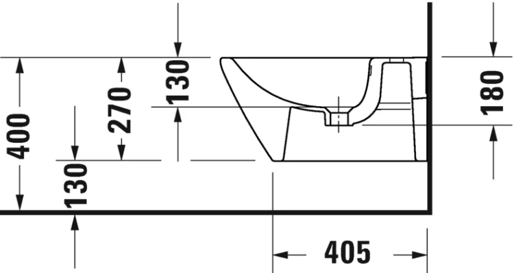 Bidet wiszący DURAVIT D-NEO 54x36cm, biały 2295150000