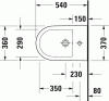 Bidet wiszący DURAVIT D-NEO 54x36cm, ukryte mocowania, biały 2294150000