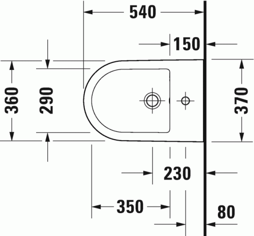 Bidet wiszący DURAVIT D-NEO 54x36cm, ukryte mocowania, biały 2294150000
