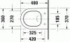 Miska wisząca DURAVIT D-NEO Compact 48x36cm Rimless, biały 2587090000