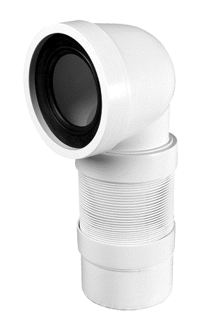 Złącze elastyczne do WC MC ALPINE L=265-540mm, kątowe WC-CON9F