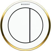 Przycisk spłukujący GEBERIT Typ 10, pneumatyczny, do spłuczki Sigma 8cm, biały-złoty 116.056.KK.1