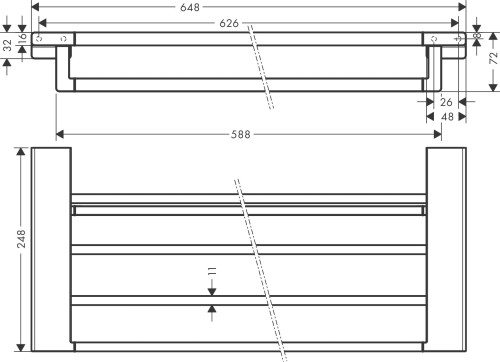 Półka z wieszakiem HANSGROHE ADDSTORIS, czarny mat  41751670