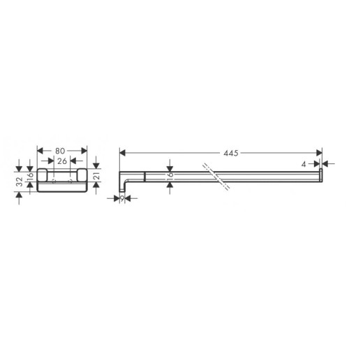 Wieszak na ręcznik HANSGROHE ADDSTORIS 445mm, podwójny, chrom 41770000