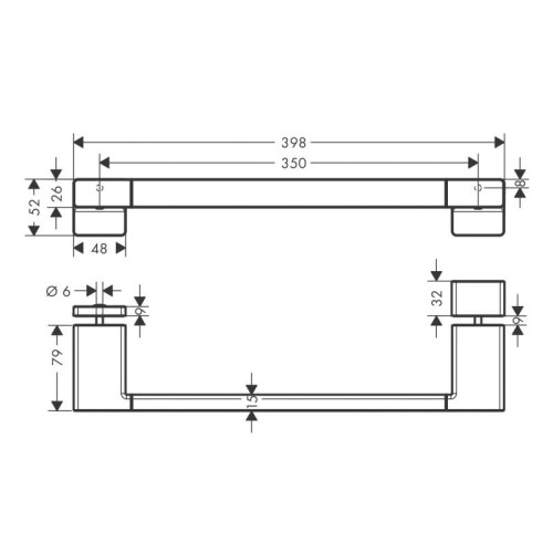 Uchwyt do drzwi natryskowych HANSGROHE ADDSTORIS 398mm, chrom 41759000