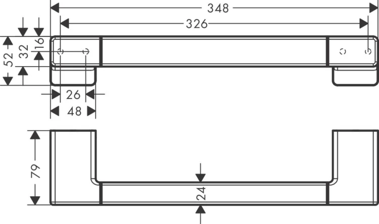 Pochwyt HANSGROHE ADDSTORIS 348mm, chrom 41744000