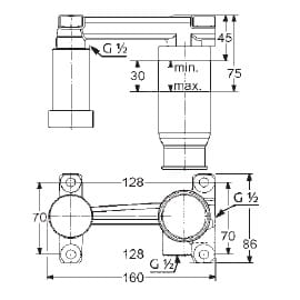 Element podtynkowy KLUDI do baterii umywalkowych ściennych DN15 38243