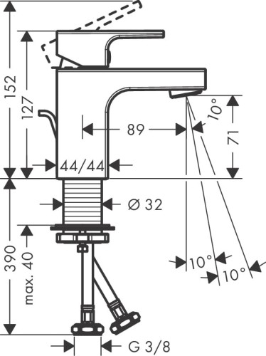 Bateria umywalkowa HANSGROHE VERNIS SHAPE 70 czarny mat 71560670