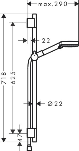 Zestaw prysznicowy HANSGROHE VERNIS BLEND Vario 65cm, czarny mat 26422670