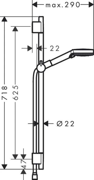 Zestaw prysznicowy HANSGROHE VERNIS BLEND Vario 65cm, czarny mat 26422670
