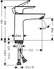 Bateria umywalkowa HANSGROHE TALIS E  110 bez korka, złoty polerowany 71712990