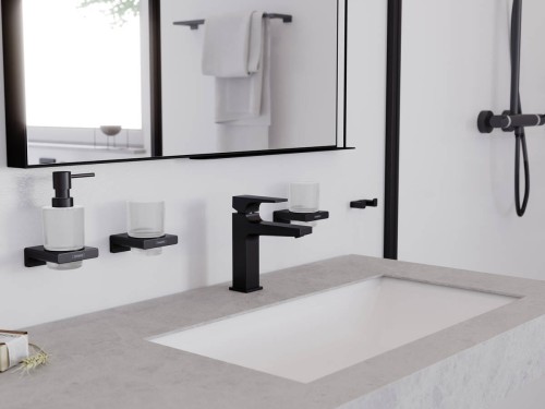 Bateria umywalkowa HANSGROHE METROPOL 110 z korkiem push-open, czarny mat 32507670
