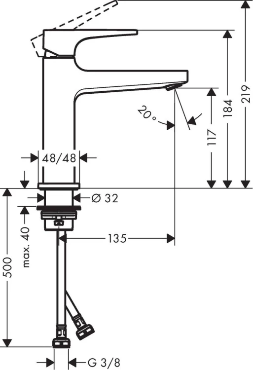 Bateria umywalkowa HANSGROHE METROPOL 110 z korkiem push-open, czarny mat 32507670