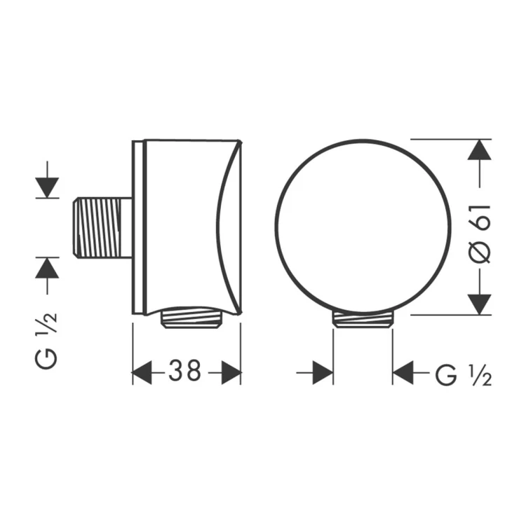 Przyłącze węża HANSGROHE FIXFIT S zawór zwrotny, chrom 26453000