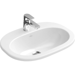 Umywalka Wpuszczana VILLEROY&BOCH O.NOVO 56x40,5cm. z Otworem, z Przelewem, Biały 41615601