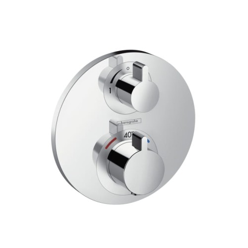Bateria natryskowa HANSGROHE ECOSTAT E podtynkowa, termostatyczna, el.zew., z zaworem odc., chrom 15757000