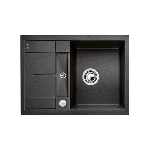 Zlewozmywak granitowy BLANCO METRA 45 S COMPACT 68x50 cm, z korkiem aut., antracyt, PuraDur 519572