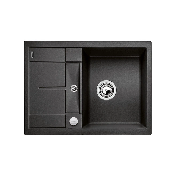Zlewozmywak granitowy BLANCO METRA 45 S COMPACT 68x50 cm, z korkiem aut., antracyt, PuraDur 519572