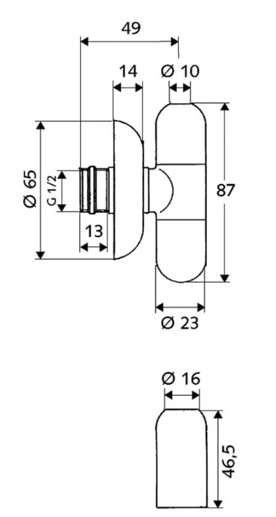 Zawór SCHELL RONDO grzybkowy 1/2 x 3/8 kątowy zacisk chrom ( bateria ) 051520699
