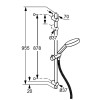 Zestaw natryskowy KLUDI A-QAB 1-strumieniowy, drążek 95,5cm, chrom 6564205-00
