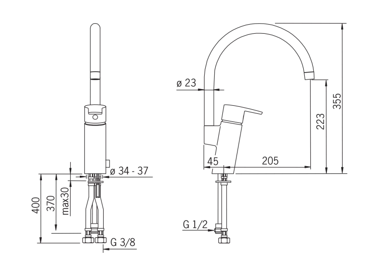 Bateria kuchenna ORAS CUBISTA z elektronicznym zaworem do zmywarki, chrom 2839F