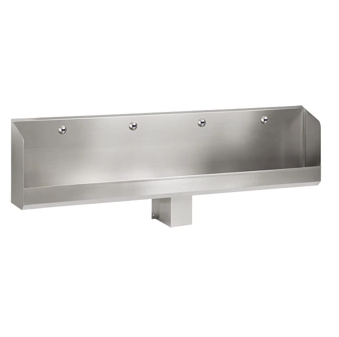 Pisuar wielostanowiskowy SANELA SLPN 05E, 2400mm, 2 dysze spłukujące, 4 zawory elektromagnetyczne SLPN 05E