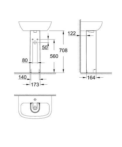 Postument GROHE BAU CERAMIC biały 39425000