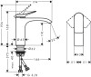 Bateria umywalkowa HANSGROHE VIVENIS 110 bez korka, chrom 75022000