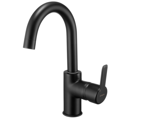 Bateria umywalkowa DEANTE ARNIKA z korkiem click-clack, czarna BQA N24M