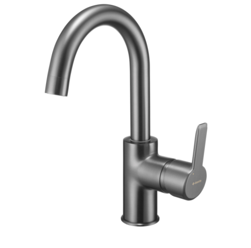 Bateria umywalkowa DEANTE ARNIKA z korkiem click-clack, titanium BQA D24M