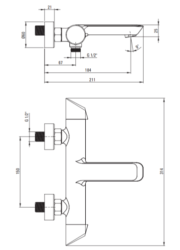 Bateria wannowa DEANTE ARNIKA chrom BQA 010M