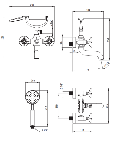 Bateria wannowa DEANTE TEMISTO czarna BQT N11D