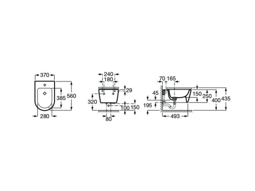 Bidet wiszący ROCA INSPIRA ROUND onyx A357525640