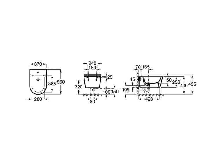 Bidet wiszący ROCA INSPIRA ROUND onyx A357525640