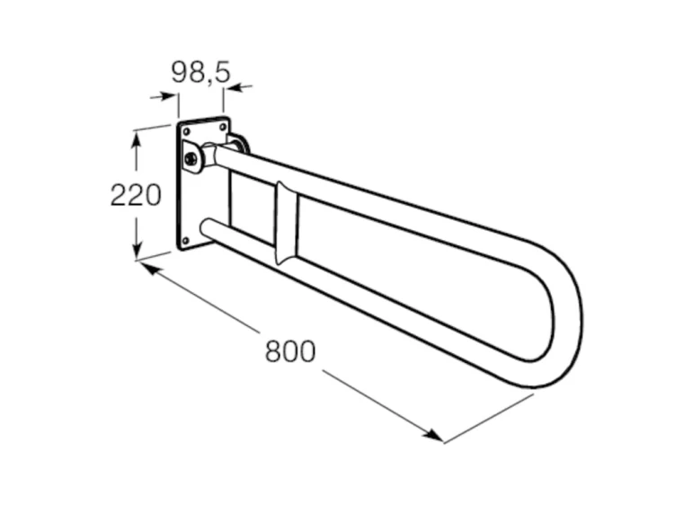 Poręcz składana ROCA ACCESS COMFORT 800mm, stal nierdzewna A816933001