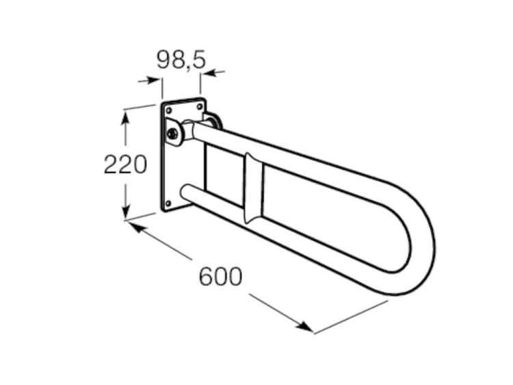 Poręcz uchylna ROCA ACCESS COMFORT 600mm, biała A816908009