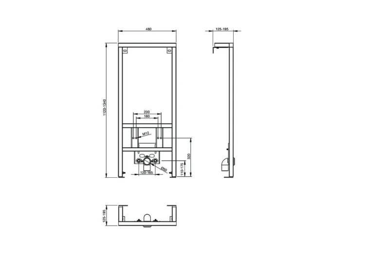 Stelaż podtynkowy do bidetu ROCA h=112cm A890071000