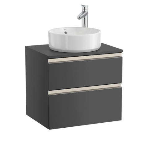 Szafka podumywalkowa ROCA GAP-N COUNTERTOP 60cm, z blatem, 2 szuflady, antracyt połysk A851500153