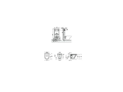 Zestaw ROCA: stelaż DUPLO ONE + miska wisząca GAP ROUND COMPACTO Rimless + deska wolnoopadająca slim A893104480