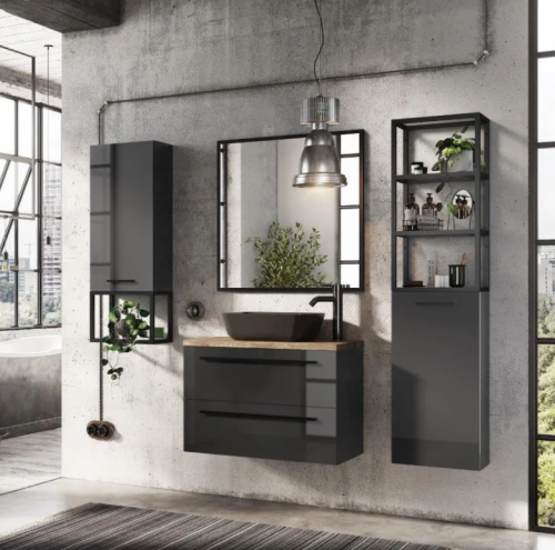 Lustro w ramie ELITA 19 80x80cm, czarne mat 167582