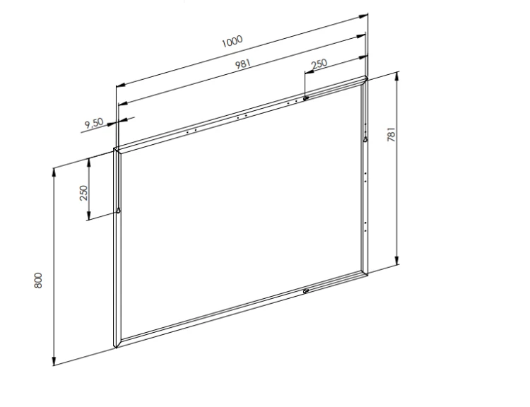 Lustro w ramie ELITA 19 100x80cm, czarne mat 167583
