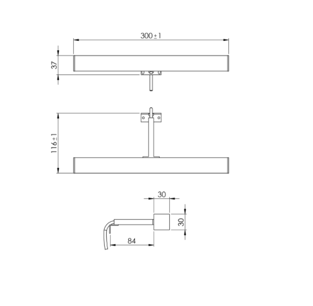 Kinkiet ELITA KWADRO 30cm LED 1100230042