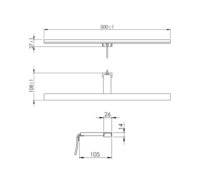 Kinkiet ELITA ESTHER 50cm LED, czarny 1100230056